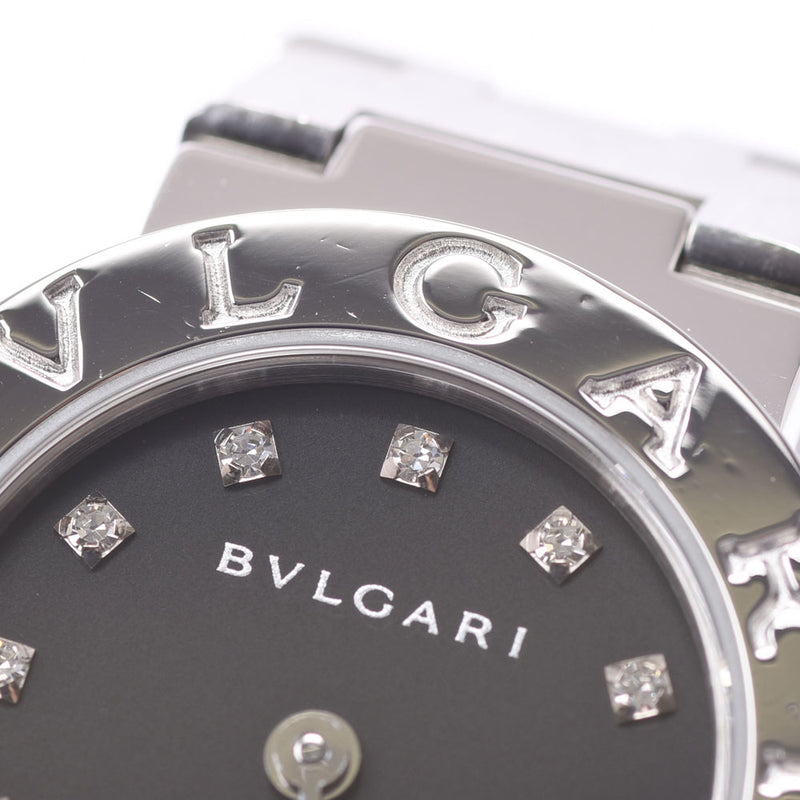 BVLGARI Burghari Bulgarburgari 23: 12P Diamond, BB23SS Ladies, Clock, black, black, black, a rank, used silver possession.