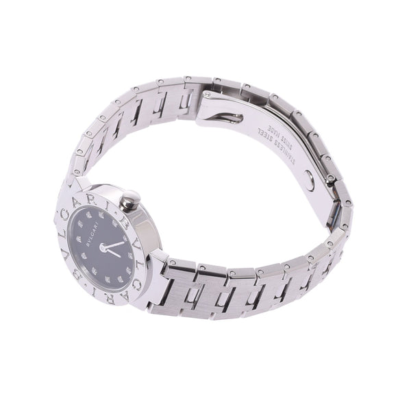 BVLGARI Burghari Bulgarburgari 23: 12P Diamond, BB23SS Ladies, Clock, black, black, black, a rank, used silver possession.