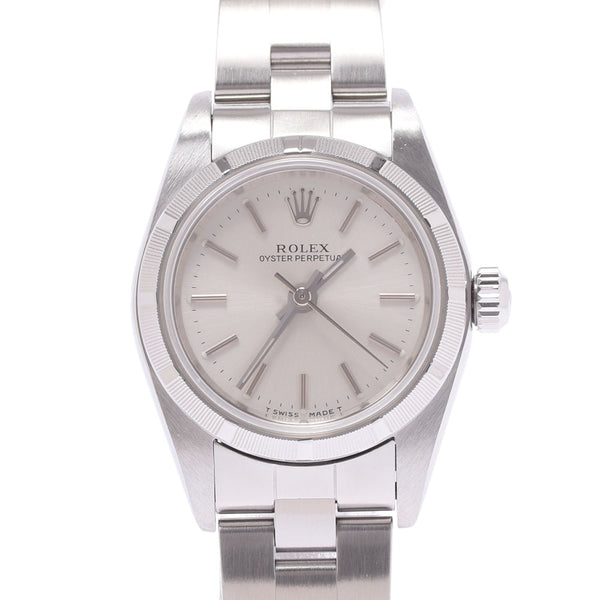 ROLEX Rolex Oyster Peacher 76030 Women's SS Watch Automatic Wound Silver Dealer A-Rank Used Sinkjo