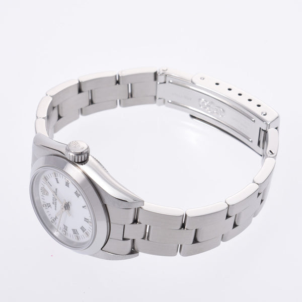 ROLEX ロレックス オイスターパーペチュアル 67180 レディース SS 腕時計 自動巻き ホワイトローマ文字盤 Aランク 中古 銀蔵