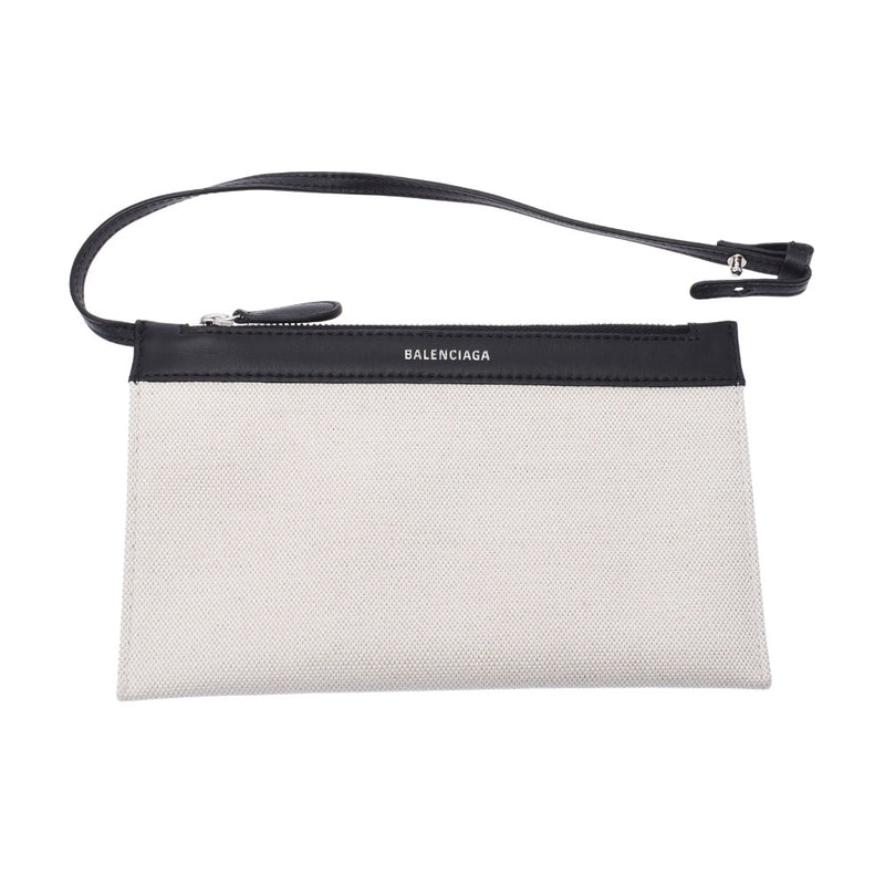 BALENCIAGA Valenciaga Neibika Bus White System / Black 581292 Women's Canvas / Leather Handbag A-Rank Used Sinkjo