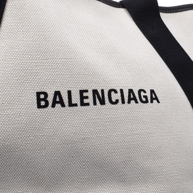 BALENCIAGA Valenciaga Neibika Bus White System / Black 581292 Women's Canvas / Leather Handbag A-Rank Used Sinkjo