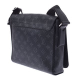 LOUIS VUITTON Monogram Eclipse District PM黑色/灰色M44000男士Monogram Eclipse扫描浴室单肩包A级二手Ginzo