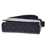 LOUIS VUITTON Monogram Eclipse District PM黑色/灰色M44000男士Monogram Eclipse扫描浴室单肩包A级二手Ginzo