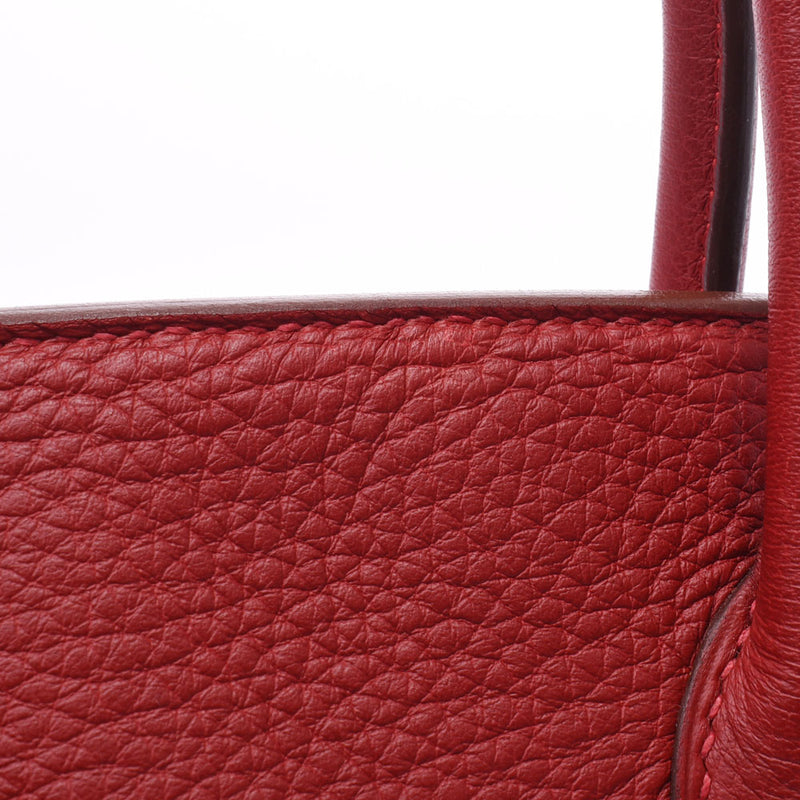 Hermes Birkin bag 30 vermilion red silver