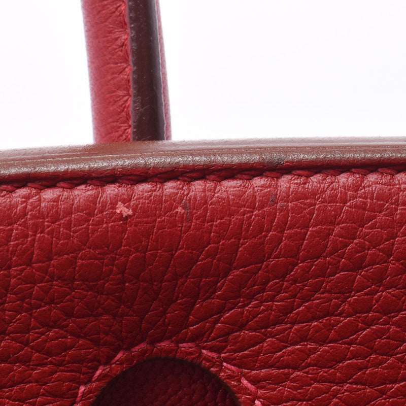 Hermes Birkin bag 30 vermilion red silver