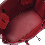 Hermes Birkin bag 30 vermilion red silver