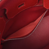 Hermes Birkin bag 30 vermilion red silver