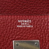 Hermes Birkin bag 30 vermilion red silver