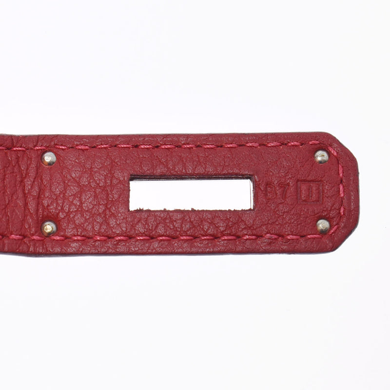 Hermes Birkin bag 30 vermilion red silver