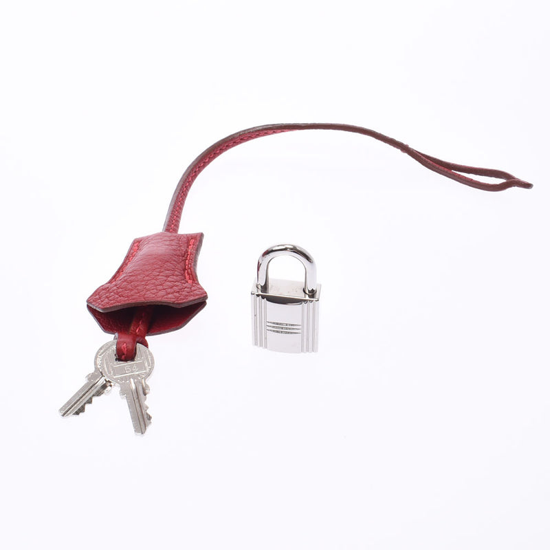 Hermes Birkin bag 30 vermilion red silver