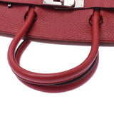 Hermes Birkin bag 30 vermilion red silver