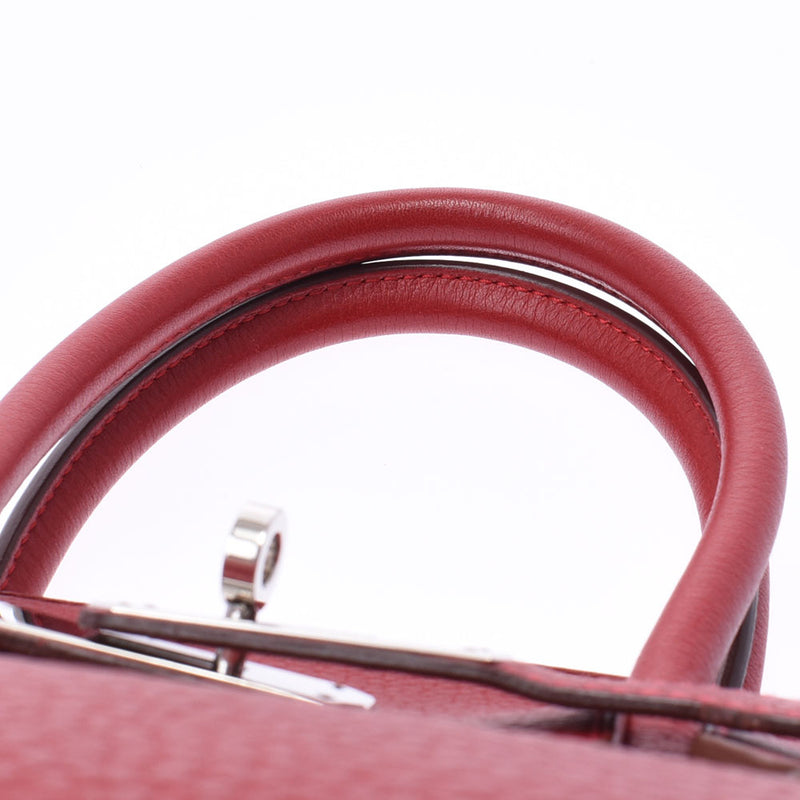 Hermes Birkin bag 30 vermilion red silver