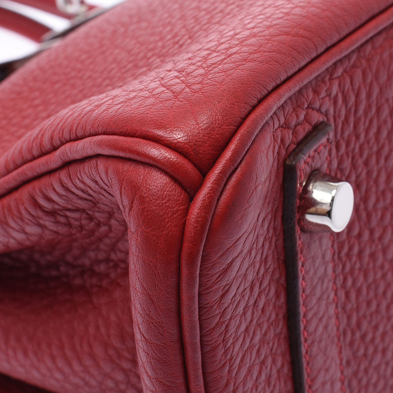 Hermes Birkin bag 30 vermilion red silver