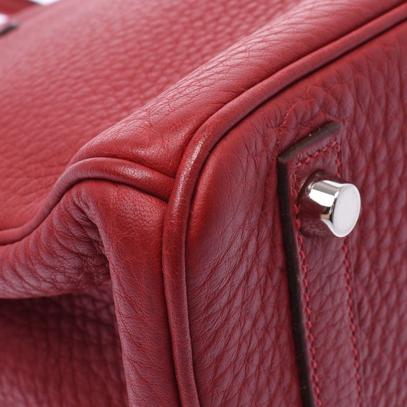 Hermes Birkin bag 30 vermilion red silver
