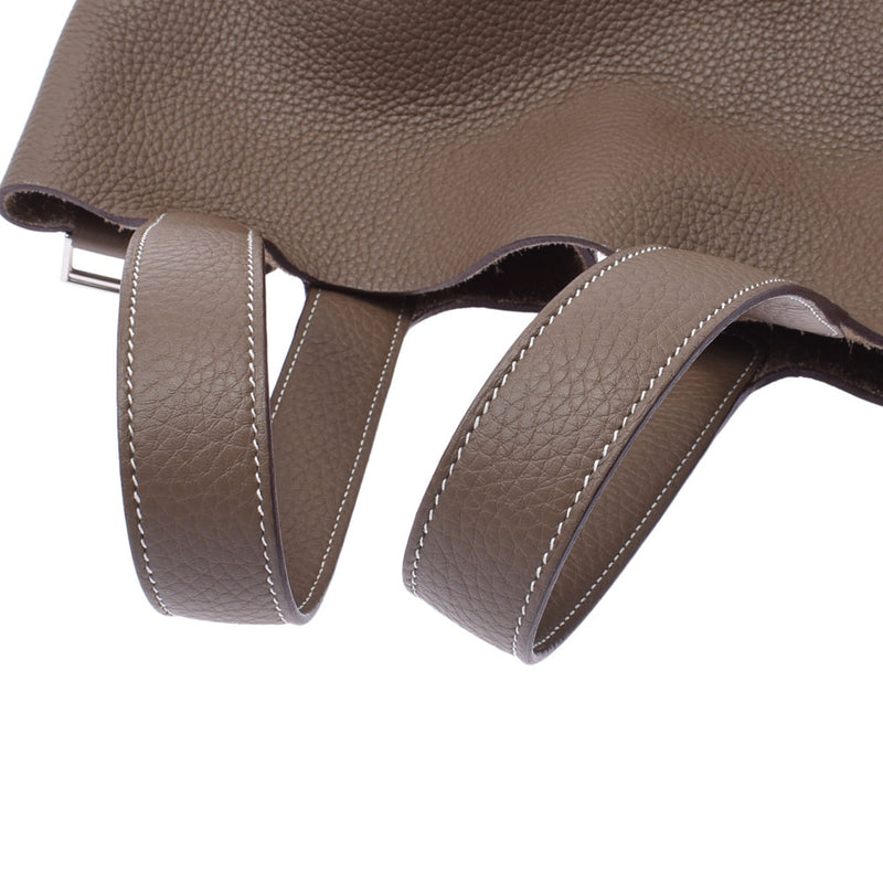 Hermes Hermes Picon Lock MM Ethoup Silver Football Y Engraved (around 2020) Women's Triyo Clemance Handbag Unused Silgrin