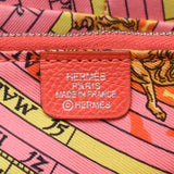 Hermes Hermes Azaplong Silk Inn Rose Jaipur □ R Chain (around 2014) Ladies Voepson Long Wallet B Rank Used Silgrin