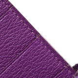 Hermes Hermes Biachansfre Violet Silver Bracket □ K-engraved (around 2007) Unisex Lizard Long Wallet A-Rank Used Sinkjo