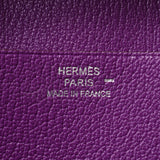 Hermes Hermes Biachansfre Violet Silver Bracket □ K-engraved (around 2007) Unisex Lizard Long Wallet A-Rank Used Sinkjo