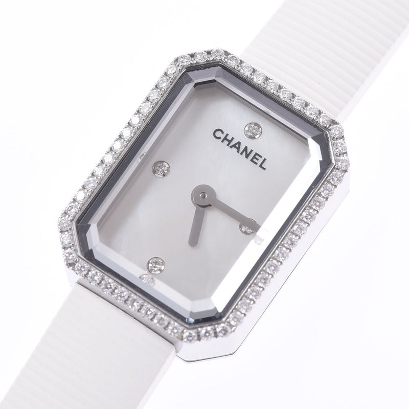 Chanel Chanel首映挡板钻石钻石新腰带H2433女士SS /橡胶手表石英贝壳图A-Rank使用水池