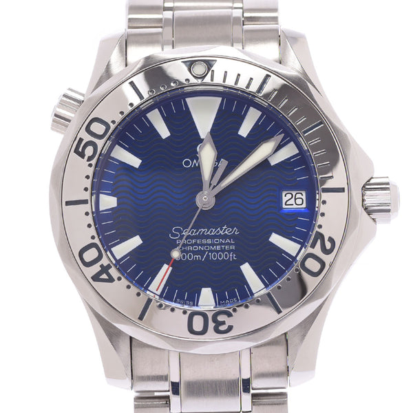 OMEGA Omega Seamaster Professional 300 2253.80 Men SS Watch Automatic Rolling Blue Characters A-Rank Used Silgrin