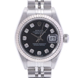 ROLEX Rolex Day Just 10P Diamond 79174G Women's SS / WG Watch Automatic Black Table A-Rank Used Silgrin