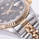 ROLEX Rolex Datejust 10P Diamond 69173G Ladies YG/SS Watch Automatic Black Dial A Rank Used Ginzo