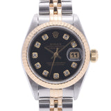 ROLEX Rolex Datejust 10P Diamond 69173G Ladies YG/SS Watch Automatic Black Dial A Rank Used Ginzo