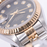 ROLEX Rolex Datejust 10P Diamond 69173G Ladies YG/SS Watch Automatic Black Dial A Rank Used Ginzo