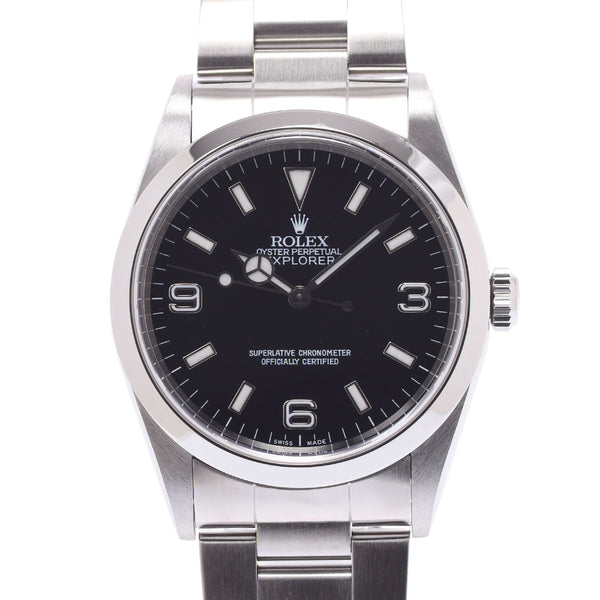 ROLEX Rolex Explorer 1 EX1 14270 Men's SS Watch Automatic Wound Black Table A-Rank Used Sinkjo