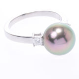 Other Black butterfly Pearl 11.10-11.20mm Diamond 0.26ct 17 Ladies PT900 Platinum Ring / Ring A Rank Used Ginzo