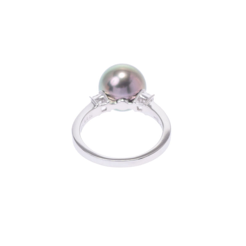 Other Black butterfly Pearl 11.10-11.20mm Diamond 0.26ct 17 Ladies PT900 Platinum Ring / Ring A Rank Used Ginzo