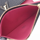 Louis Vuitton pouch feuille caprine compact noir / hot pink m62157 women's Leather Wallet