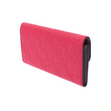 Louis Vuitton Monogram amplence pour le Eule Emily hot pink m62371 women's Monogram amplent Long Wallet