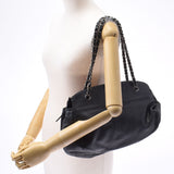 Chanel Chanel Chain单肩包黑银配件女士鱼子酱皮肤肩袋B排名使用水池