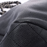 Chanel Chanel Chain单肩包黑银配件女士鱼子酱皮肤肩袋B排名使用水池