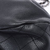 Chanel Chanel Chain单肩包黑银配件女士鱼子酱皮肤肩袋B排名使用水池