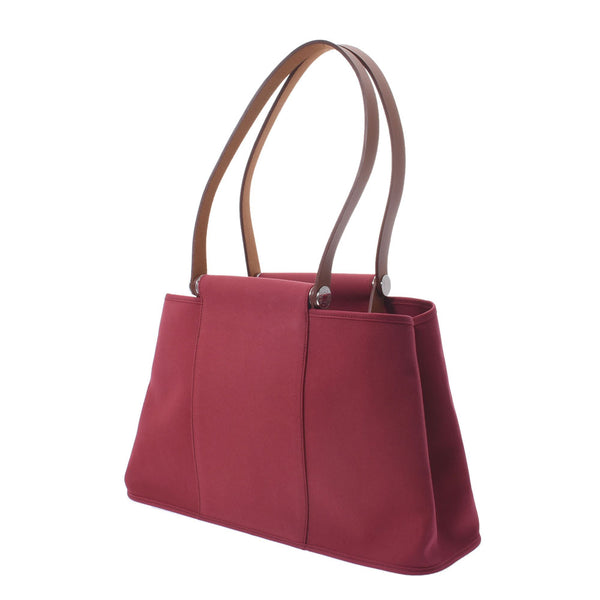 Hermes Hermes Cover PM 2way Bag Bordeaux（左右2012年左右）男女皆宜的Towal Reminidier皮革手提袋A-Rank使用Silgrin