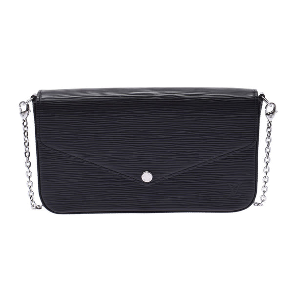 Louis Vuitton epicpochette ferricey shoulder bag Noir m62648 Womens epileather Chain Wallet