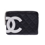 Chanel Cambon line Black / white lambskin pouch
