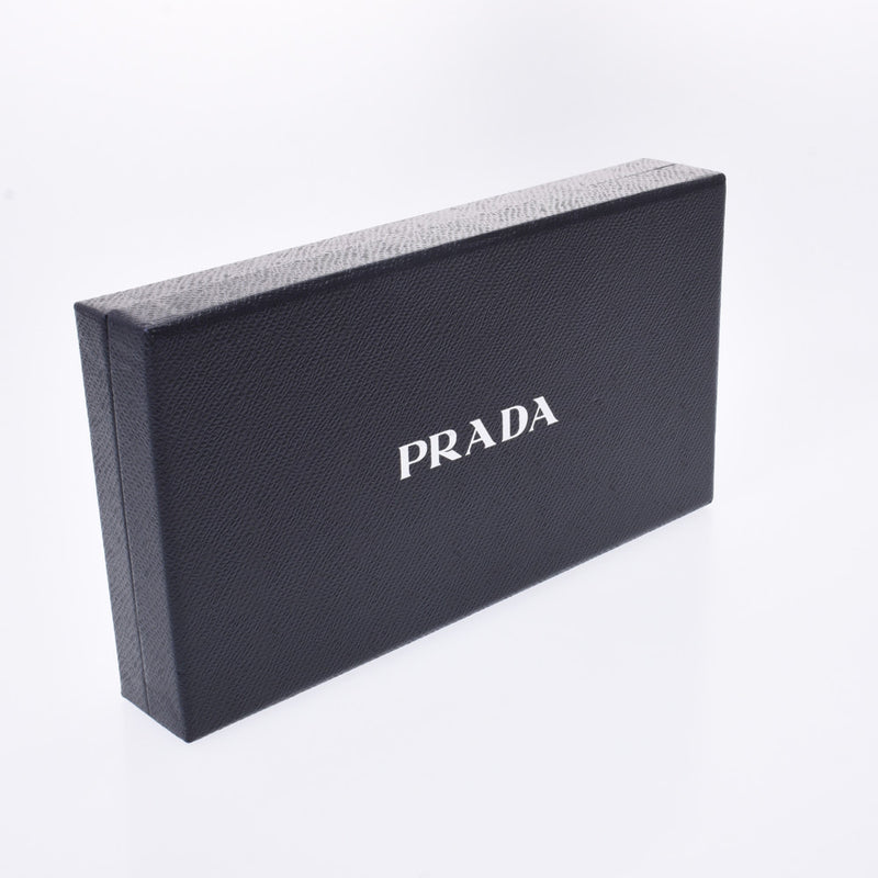 PRADA Prada Round Fastener Black Silver Bracket 1ML506 Ladies Safiano Long Wallet AB Rank Used Silgrin
