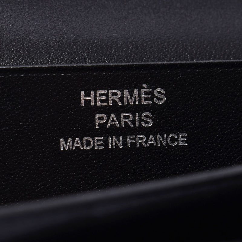 Hermes Hermes Behuerin Soft Black Silver Bracket X Engraved (around 2016) BOX Curf Long Wallet A-Rank Used Sinkjo