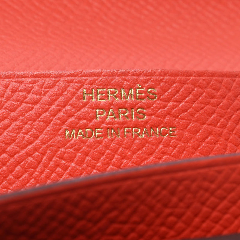 Hermes Hermes Bien Souffle Rose Jaipur Gold Bracket X Engraving (around 2016) Women's Vauepson Long Wallet A-Rank Used Silgrin