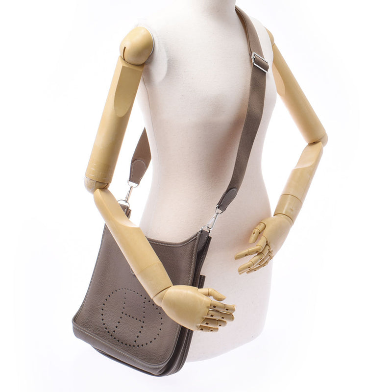 HERMES エルメス エヴリン3 PM エトゥープ シルバー金具 □M刻印(2009年頃) ユニセックス トリヨンクレマンス ショルダーバッグ ABランク 中古 銀蔵