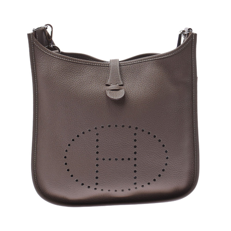 HERMES エルメス エヴリン3 PM エトゥープ シルバー金具 □M刻印(2009年頃) ユニセックス トリヨンクレマンス ショルダーバッグ ABランク 中古 銀蔵