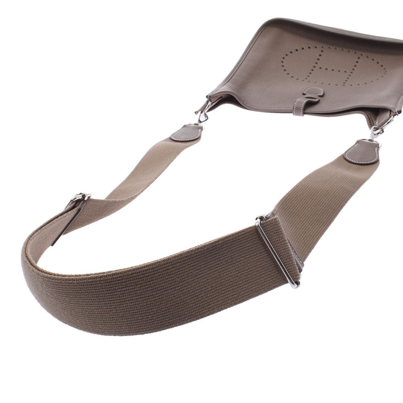 HERMES エルメス エヴリン3 PM エトゥープ シルバー金具 □M刻印(2009年頃) ユニセックス トリヨンクレマンス ショルダーバッグ ABランク 中古 銀蔵