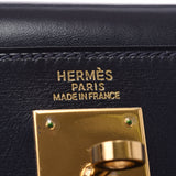 HERMES エルメス ケリー 32 内縫い 2WAY ブルーインディゴ ゴールド金具 □C刻印(1999年頃) レディース BOXカーフ ハンドバッグ Aランク 中古 銀蔵