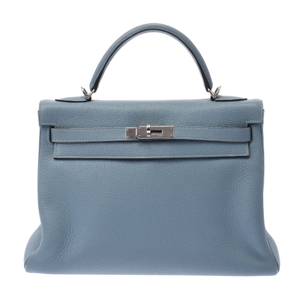 HERMES Hermes Kelly 32, sewn with 2WAY shell, silver metal fittings (around 2009), Ladyse Clemmance Clemmance Handbag, B-rank used silver storehouse.