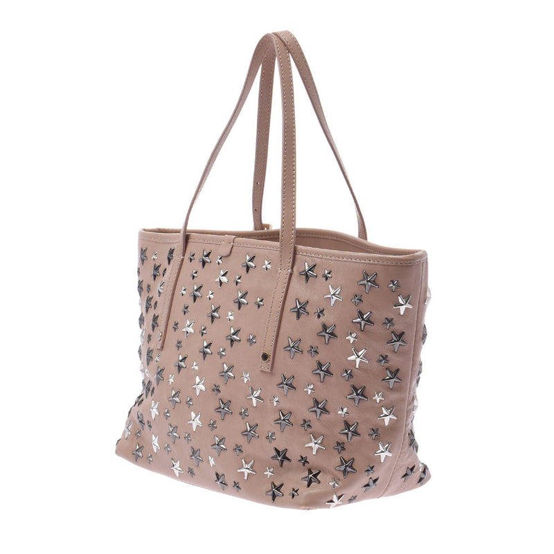 Jimmy Choo Jimmy Choo Sasha Mini Tote Bag Star Studs Pink Beige Ladies Curf Handbags AB Rank Used Silgrin