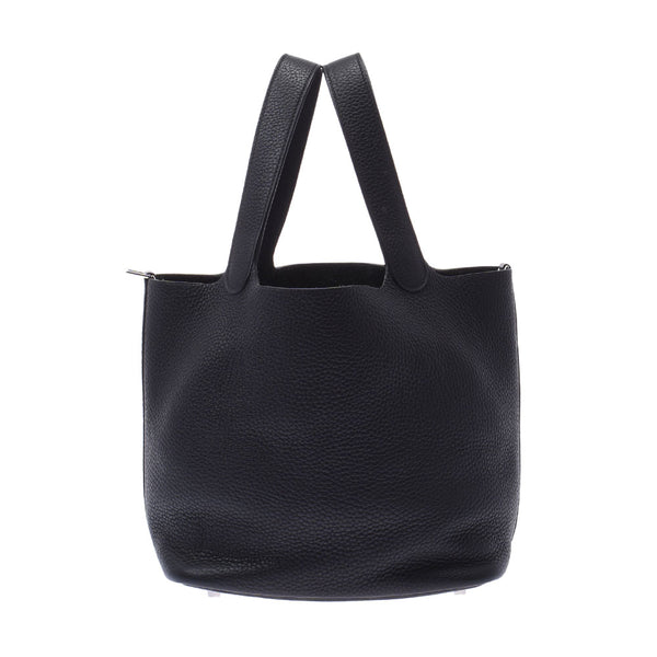 Hermes Picotin lock mm black silver hardware C